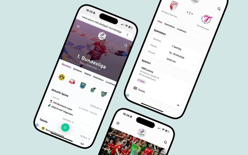 LeaguePlus – weitere Ansichten des Portal-Baukastens