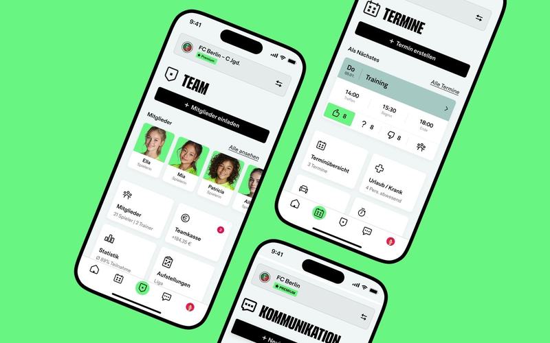 SpielerPlus App – weitere Ansichten der Teamorganisation